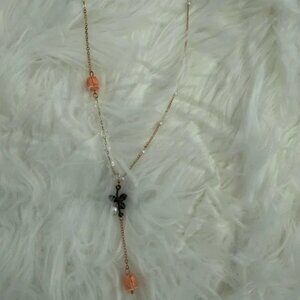 Elegant Orange and Gold Floral Women's Necklace